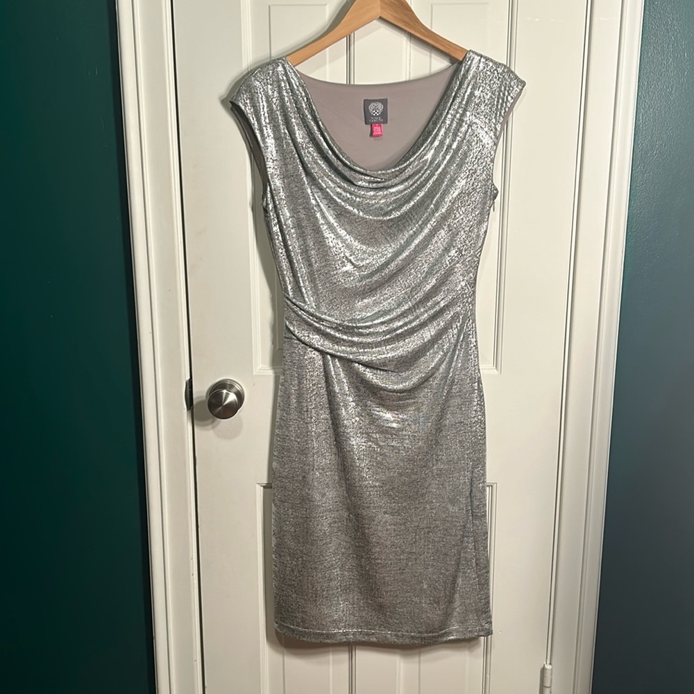 Vince Camuto Silver Cocktail Dress sz 8